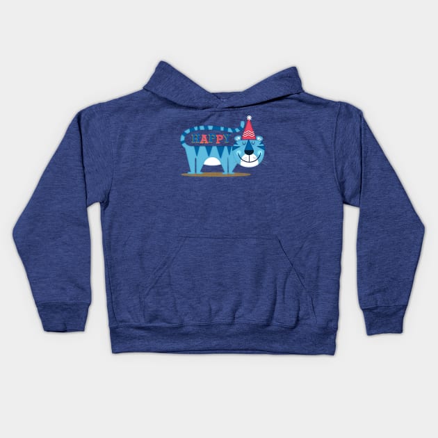 Happy Tiger Kids Hoodie by richhwalsh